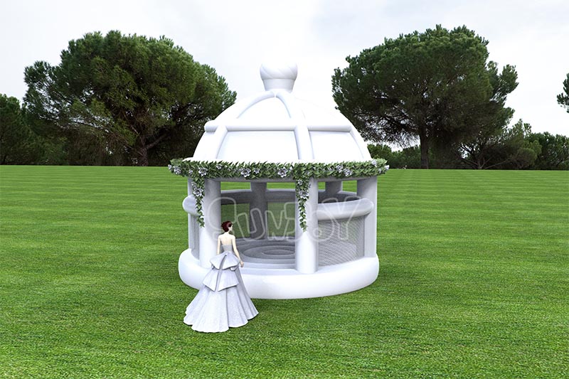 white bouncy castle for wedding