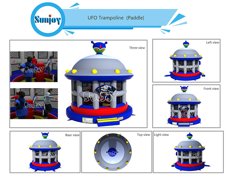 UFO bounce house with touch light designs