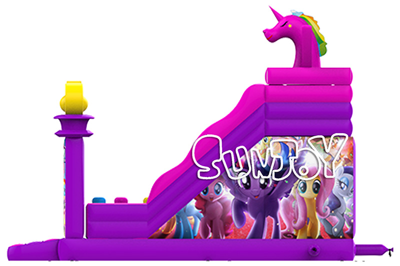 unicorn inflatable slide right side