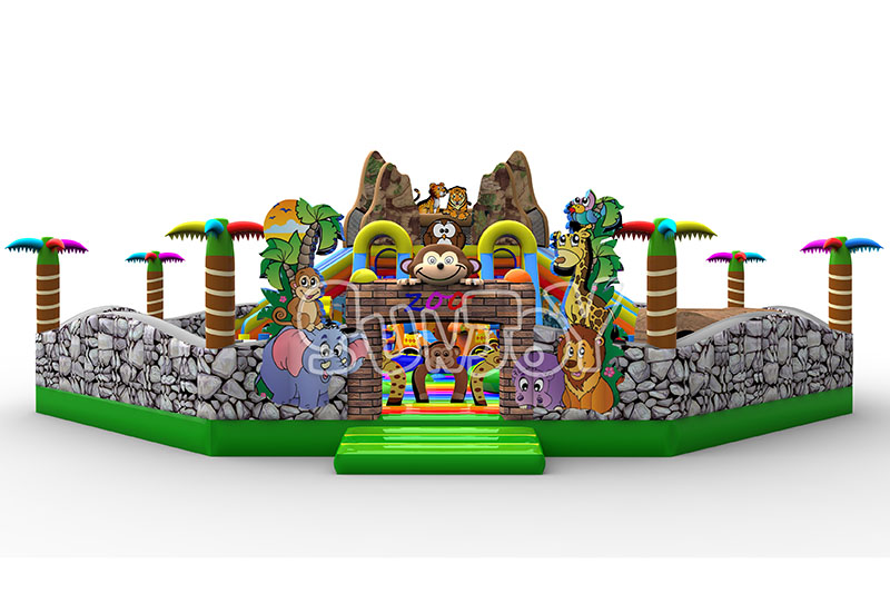 big zoo inflatable playground front view