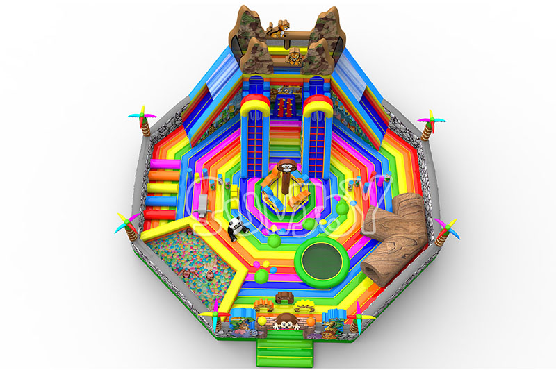 big zoo inflatable playground top view
