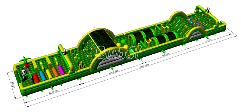 complete panda inflatable obstacle course