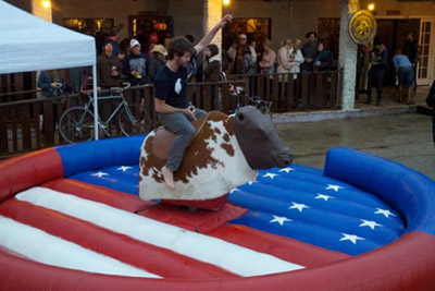 riding a mechanical bull