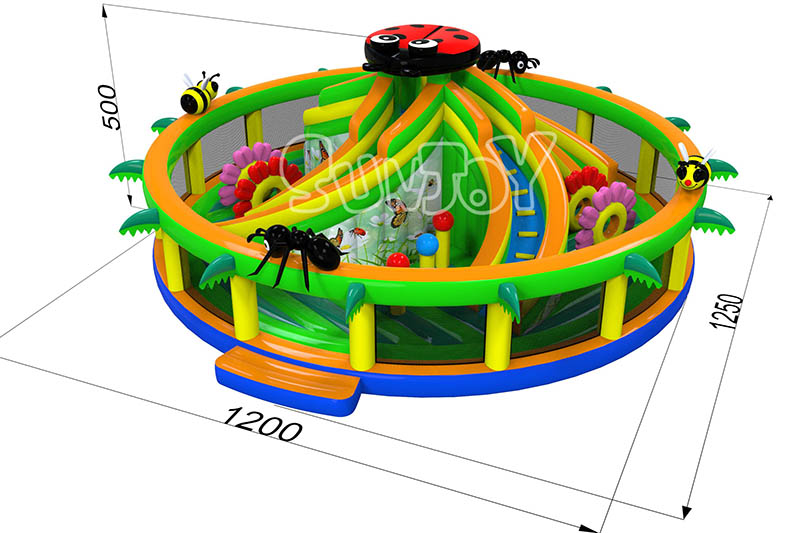 bugs style inflatable playground size