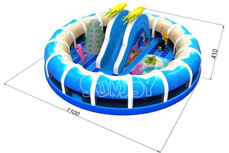 sea world inflatable playground size