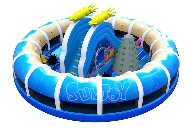 sea world inflatable playground back side