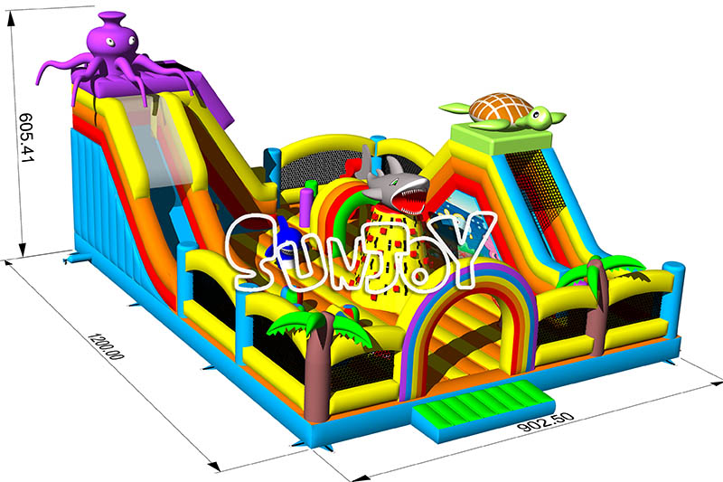 ocean theme inflatable park size