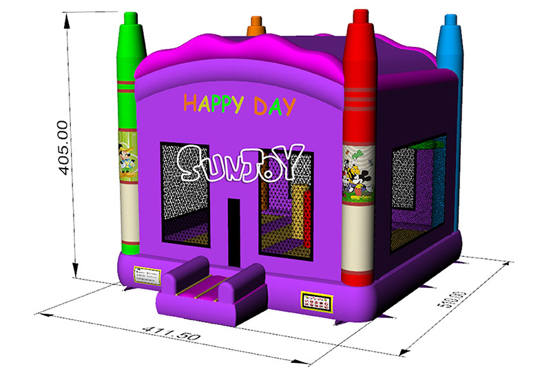 crayon bounce house size