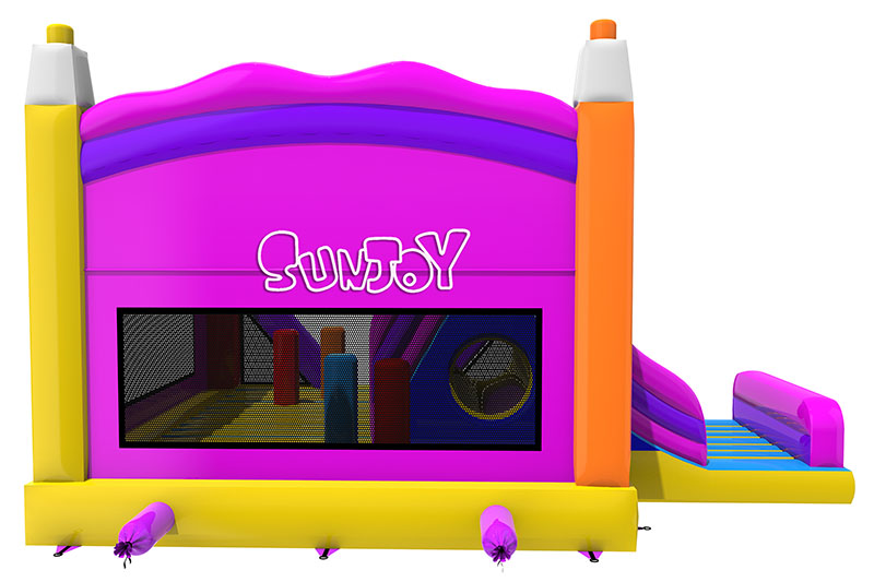 colorful bounce house combo back side