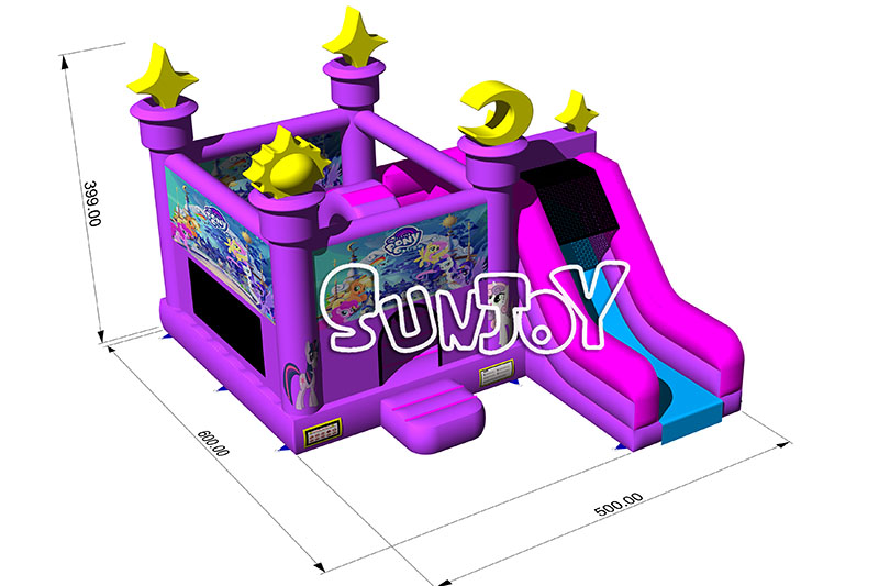 my little pony bouncy castle combo size