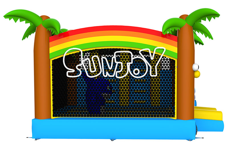 curve water slide bouncy house left side