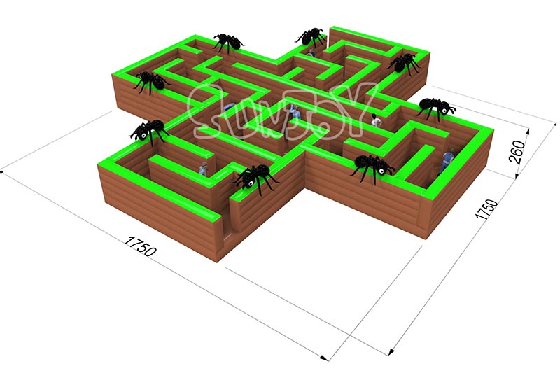 ants nest inflatable maze size
