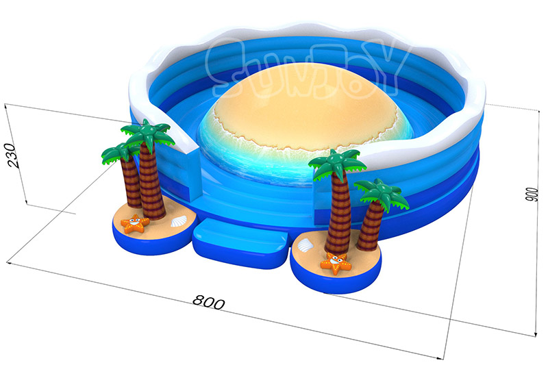 island inflatable soft mountain size