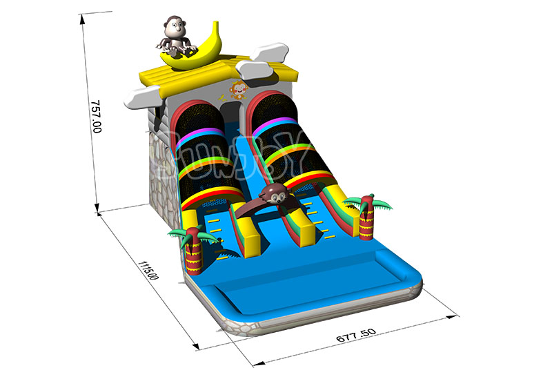 monkey water slide with pool design picture 1