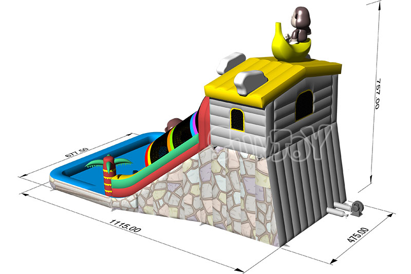 monkey water slide with pool design picture 2