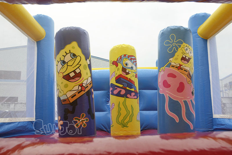 spongebob bounce house pillar obstacle