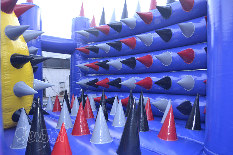 spikes bounce house inside