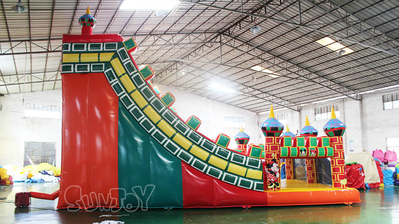 disney castle inflatable slide left side