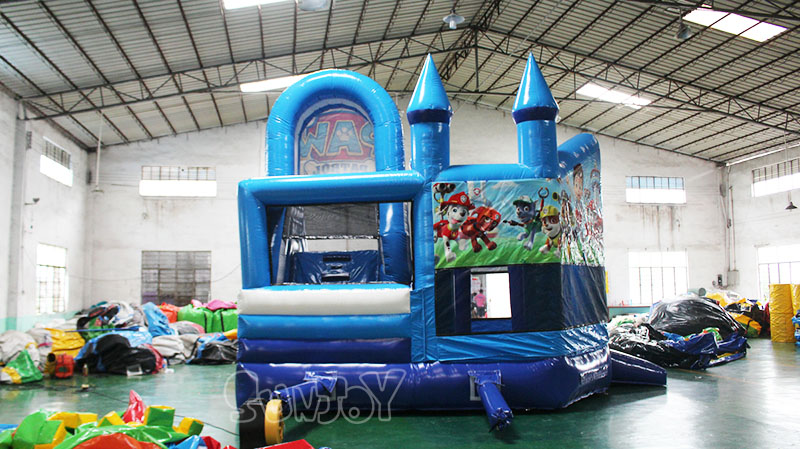 paw patrol bouncy castle combo back side