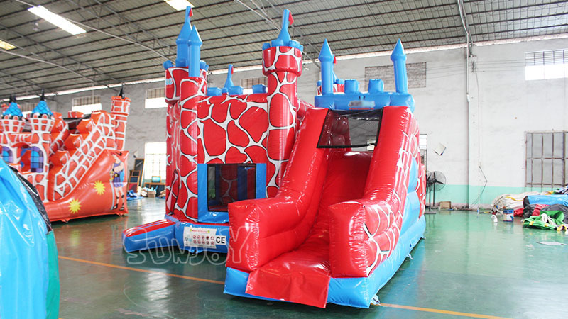 red bouncy castle combo cheap sale for kids