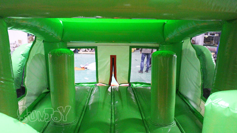 green truck inflatable combo entry