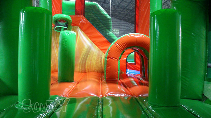 green truck inflatable combo obstacle games