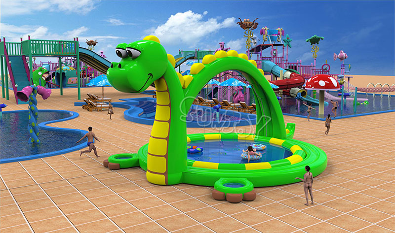 dinosaur inflatable pool effect picture 2