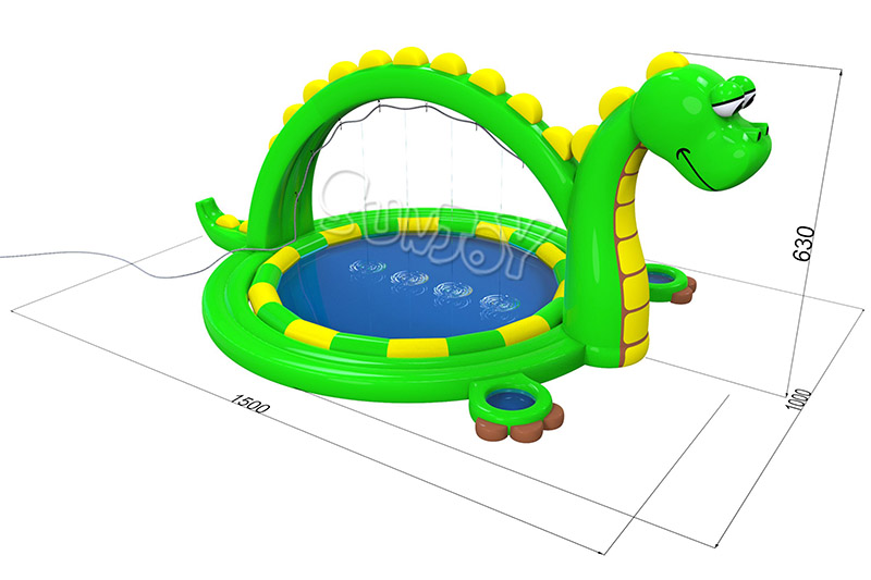 dinosaur inflatable pool size