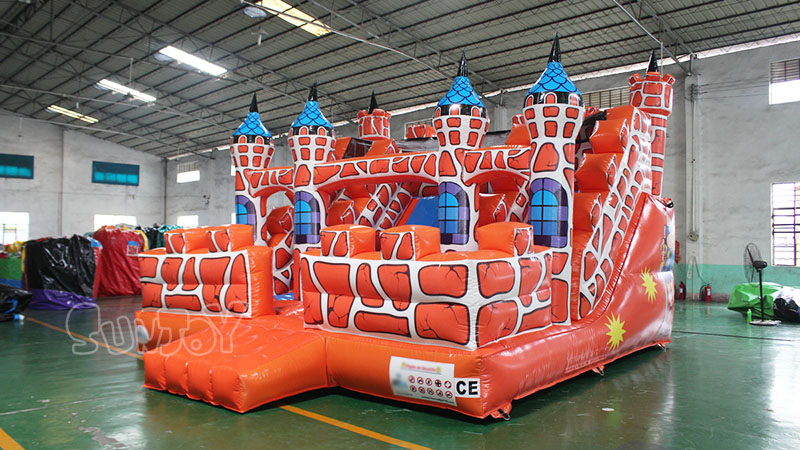 orange castle inflatable slide for sale