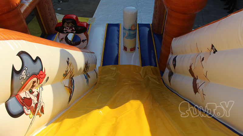 pirate island inflatable slide bottom side