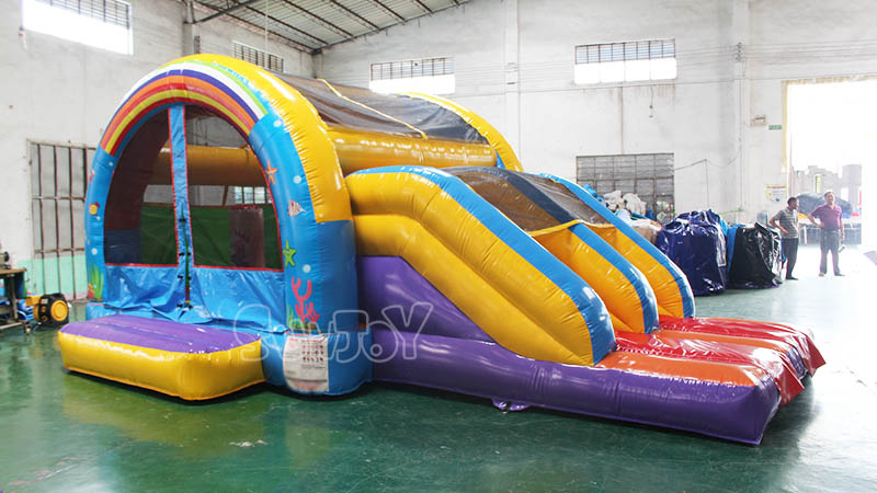 small rainbow inflatable combo for children