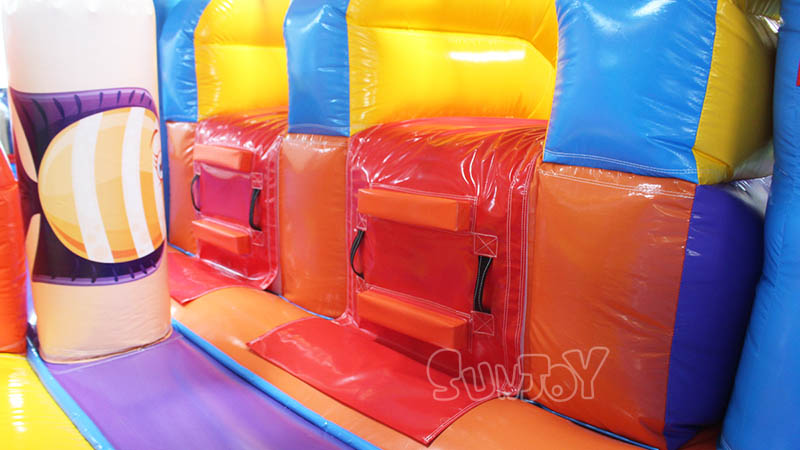 small rainbow inflatable combo inside 2