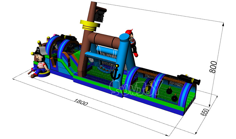 3pcs pirate obstacle course size