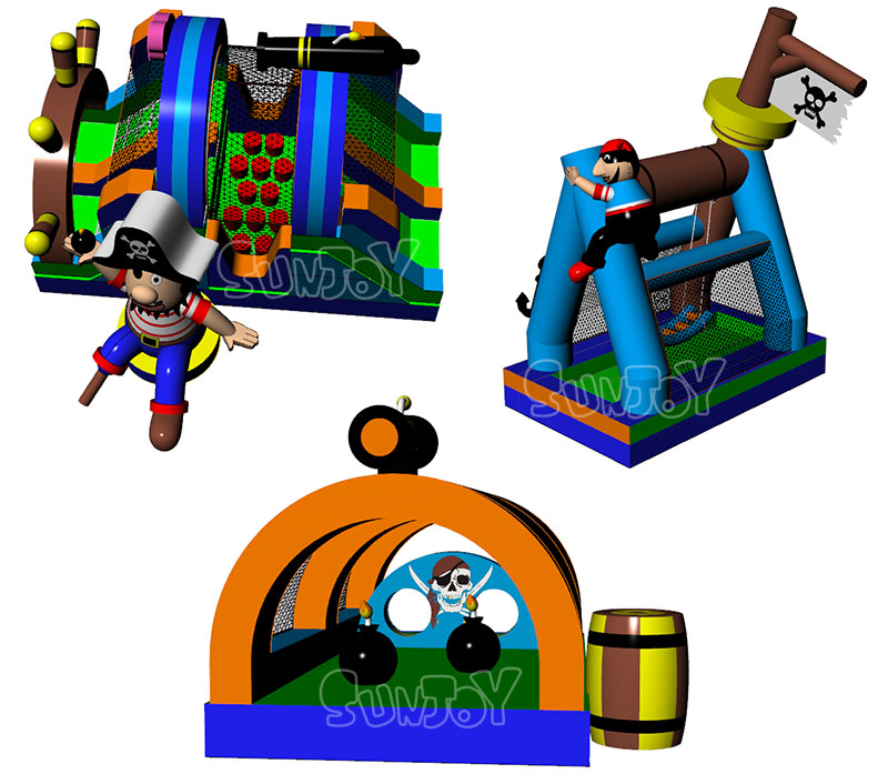 3pcs pirate obstacle course three parts