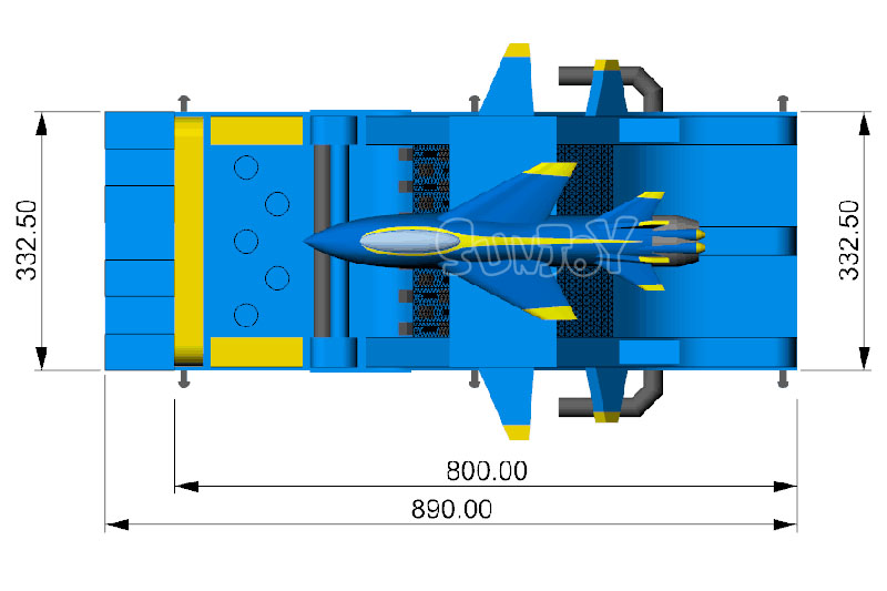 airplane inflatable obstacle top view