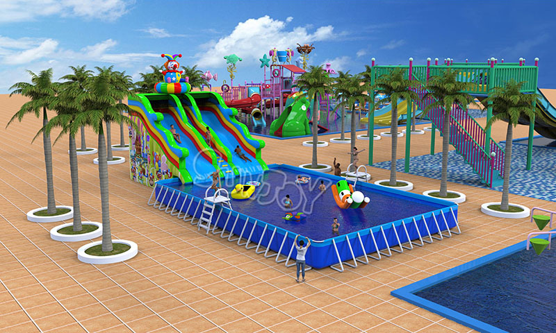 clown water slide for swimming pool effect picture 1