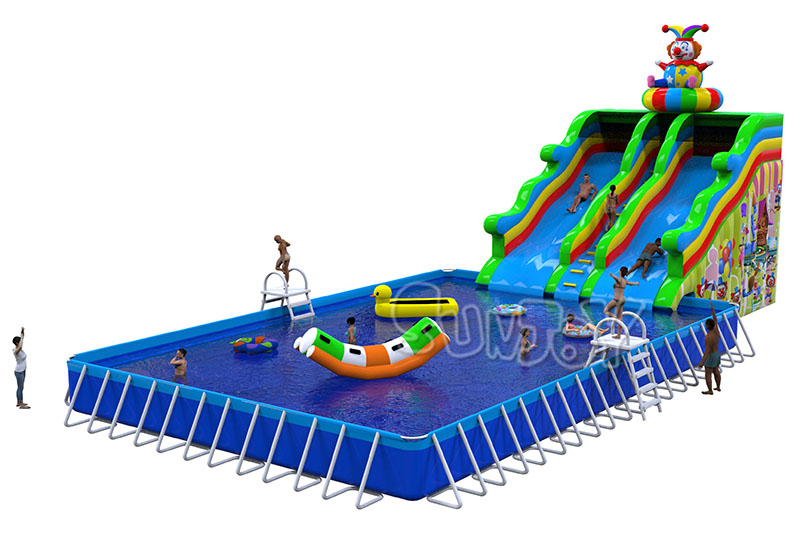 clown water slide for swimming pool effect picture 2