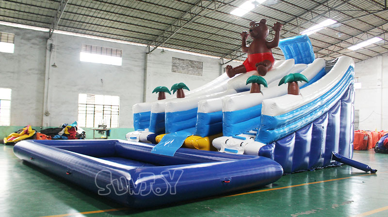 inflatable bear slide water park