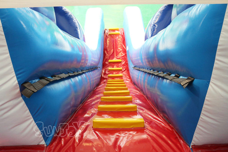 dolphin swimming pool water slide climbing