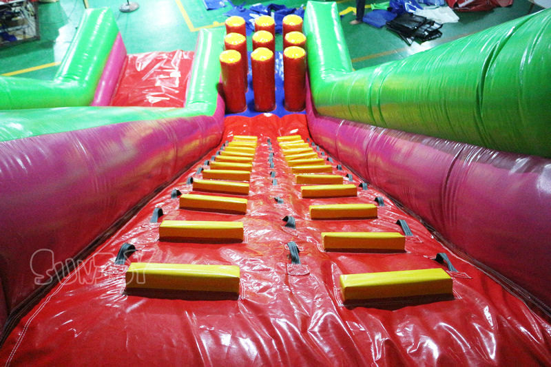 17 feet pillars inflatable slide climbing lane