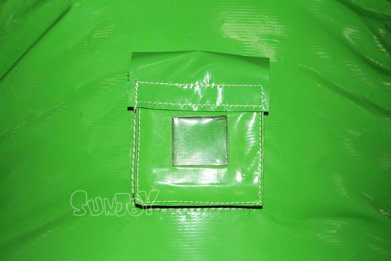 green tractor bounce house business card holder