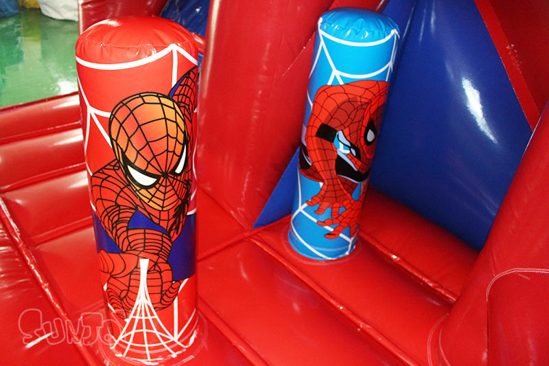 spider-man bouncy castle pillars