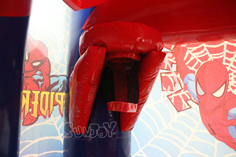 spider-man bouncy castle basketball hoop