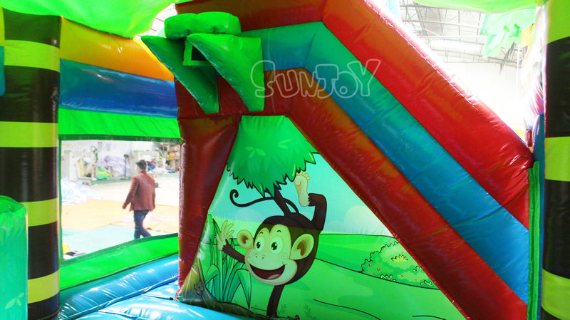 monkey safari inflatable combo basketball hoop
