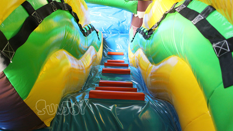 21 feet inflatable water slide waved climbing lane