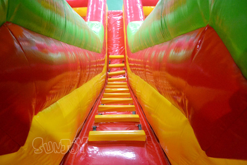 17ft colorful inflatable slide climbing stair