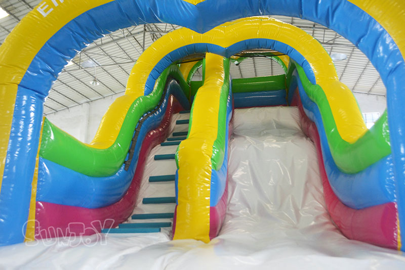 15 feet waved inflatable slide front side