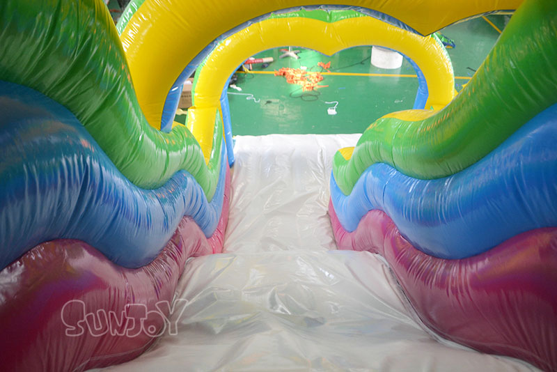 15 feet waved inflatable slide sliding lane