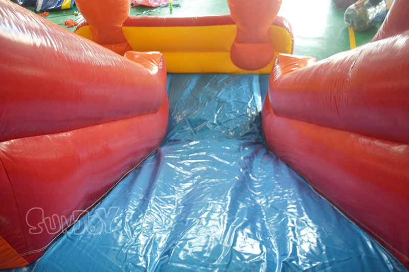 18 feet clown inflatable slide sliding lane