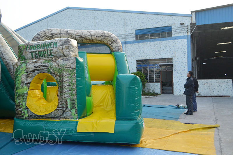 forbidden temple inflatable slide entrance